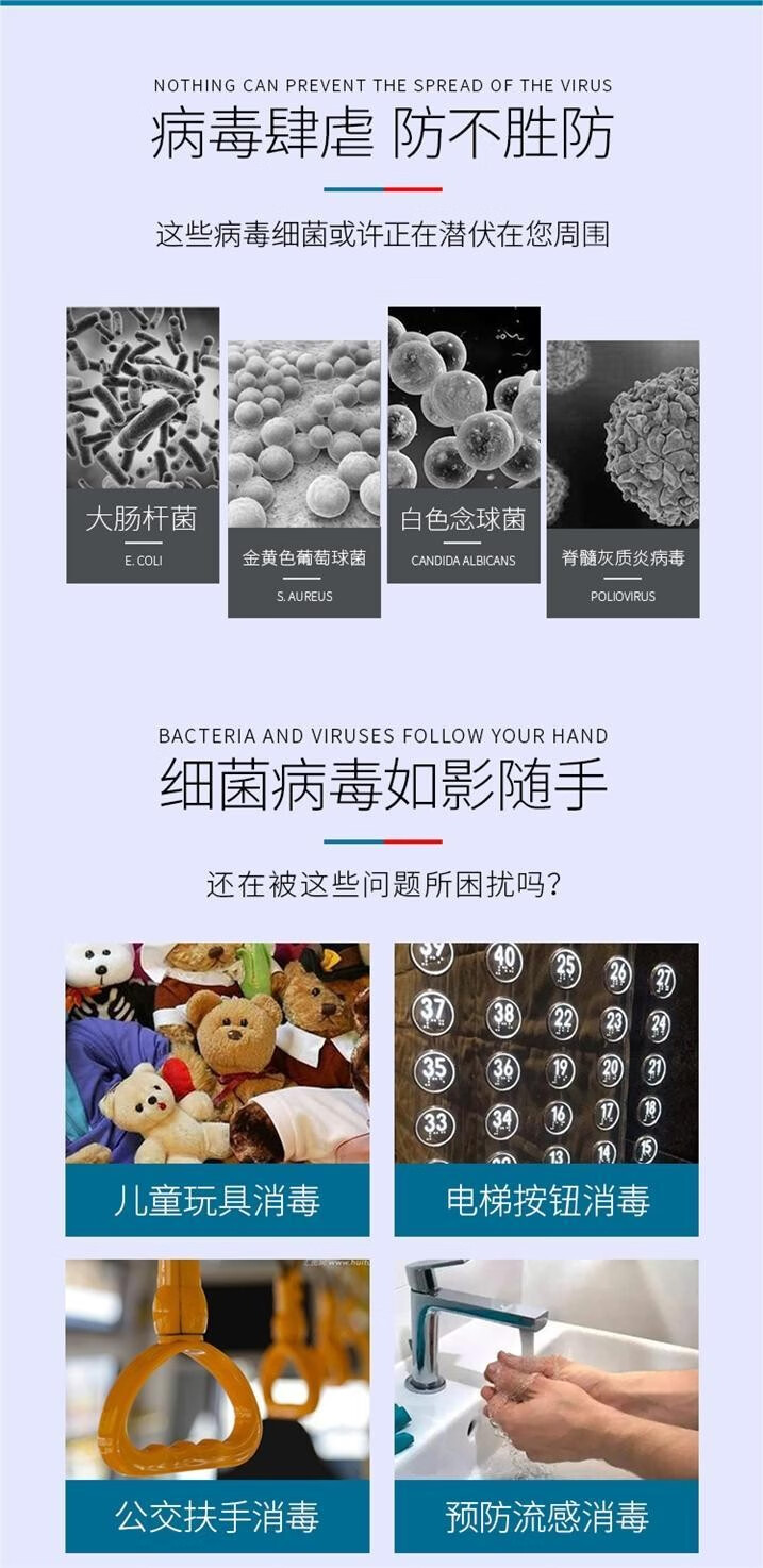 MICAOJI 水护嘉（SHUIHUJIA）次氯酸消毒液抑y菌消毒液免洗喷雾 到手5瓶*100ml
