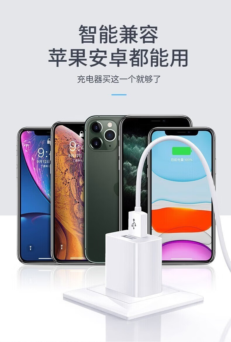菲脂美妆工具 A快充iPhone13-12ProMax-11-Xs-8P手机支架平 苹果快充线-1米【2条】