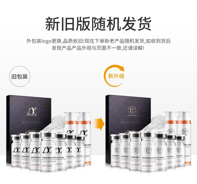 LAIERL VICHE视黄醇冻干粉精华液原液礼盒淡化痘印细纹提亮肤色修护理肤套盒 44瓶/盒