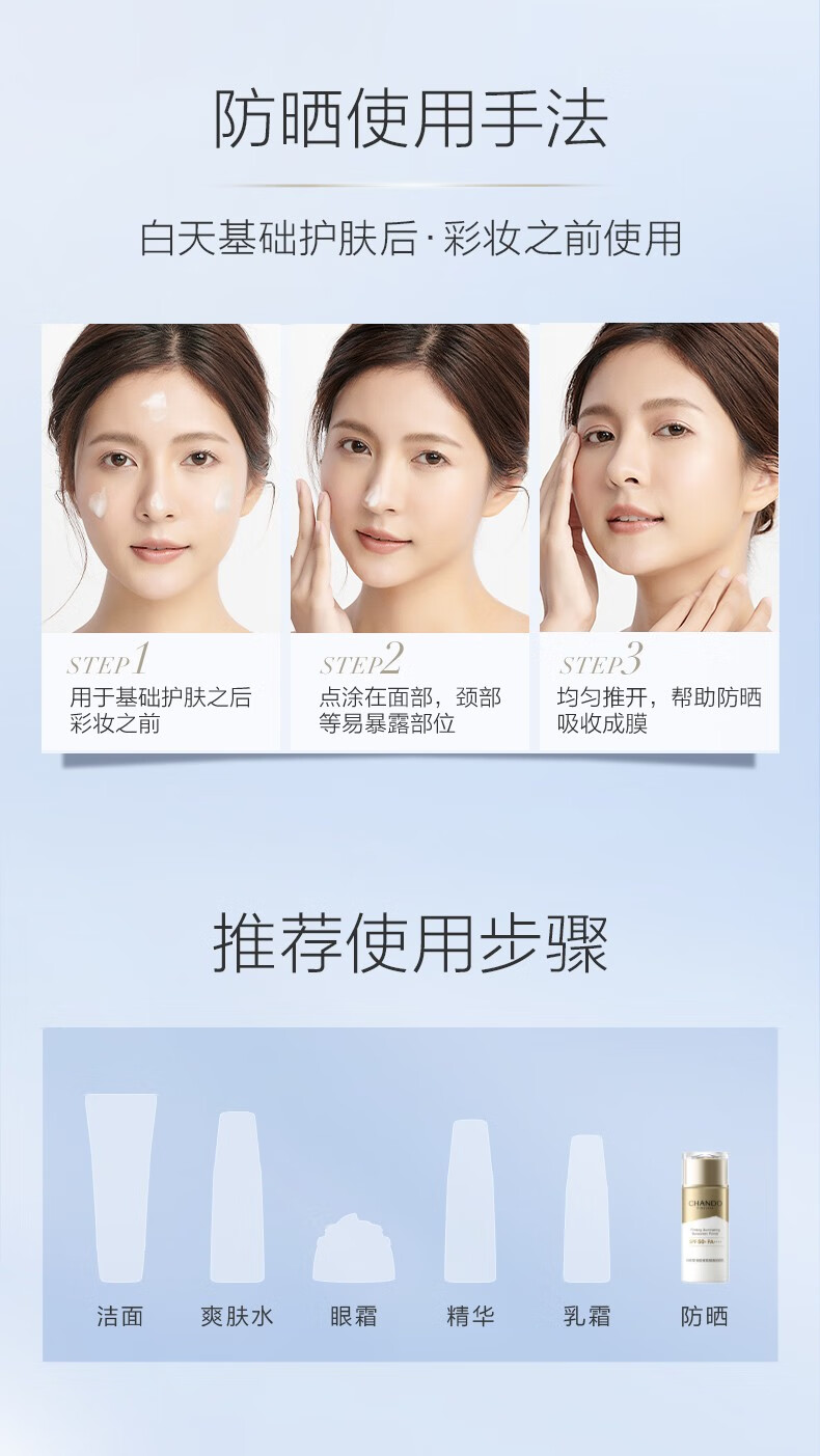 自然堂防晒霜小金伞 高倍隔离妆前防晒乳50+亲肤水润持久防水防汗防光老 亲肤倍呵防晒乳（到手80ml）
