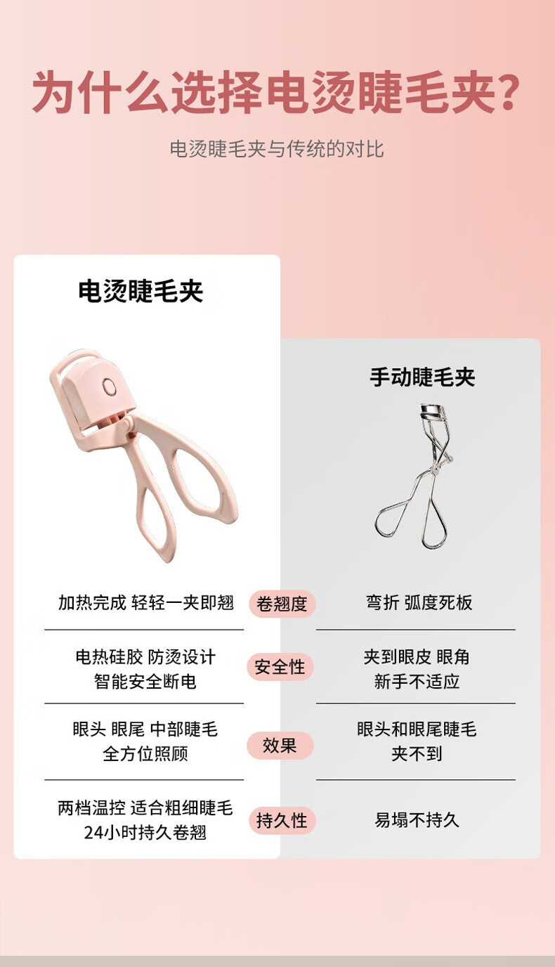 南暖美妆护肤其他美妆工具新款升级电动睫毛夹充电双温睫毛卷翘器电热 白色