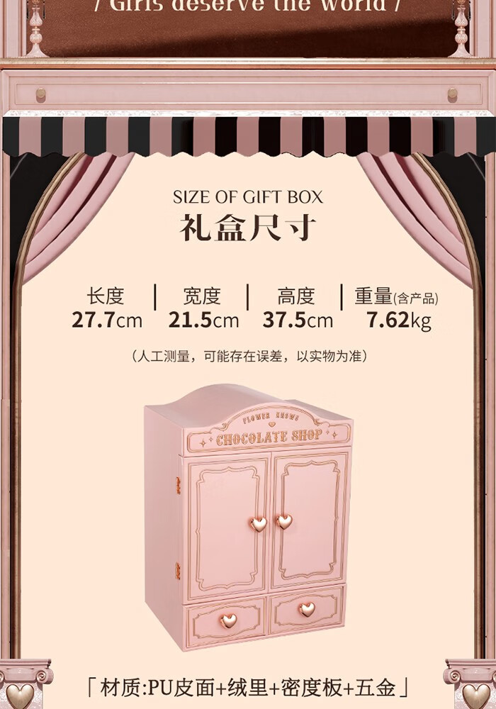 花知晓 【圣诞礼物】巧克力商店allin彩妆礼盒唇霜眼影腮红全套大礼盒 巧克力奇境衣橱ALL-IN
