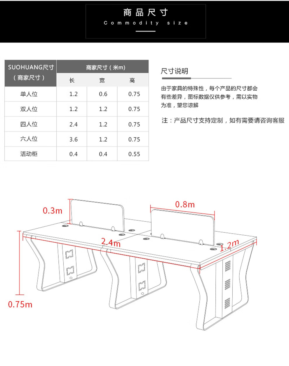 优郡办公桌组合职员办公桌椅员工桌电脑桌屏风卡座简约现代 单人位