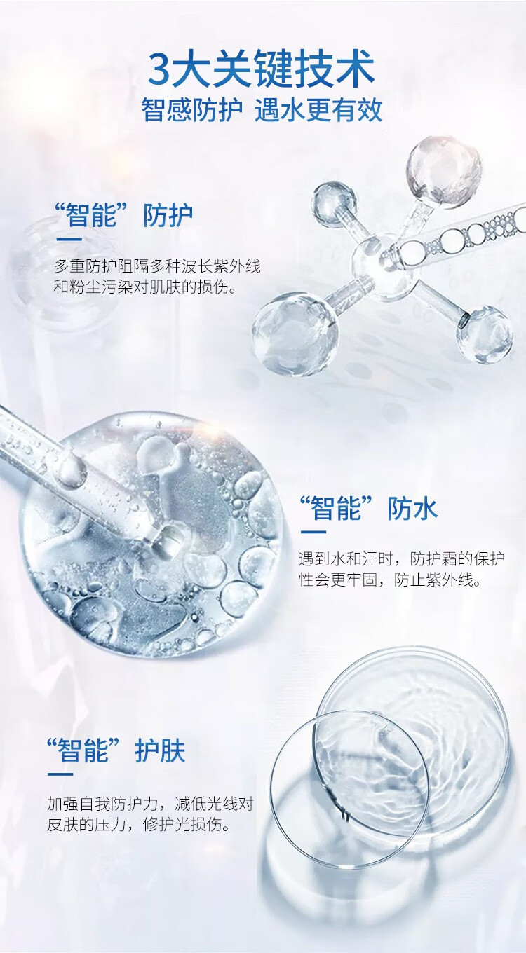 资生堂（Shiseido）蓝胖子防晒霜SPF50隔离新艳阳夏臻效水动力防晒乳 面部50ml（法国版）23.10.16