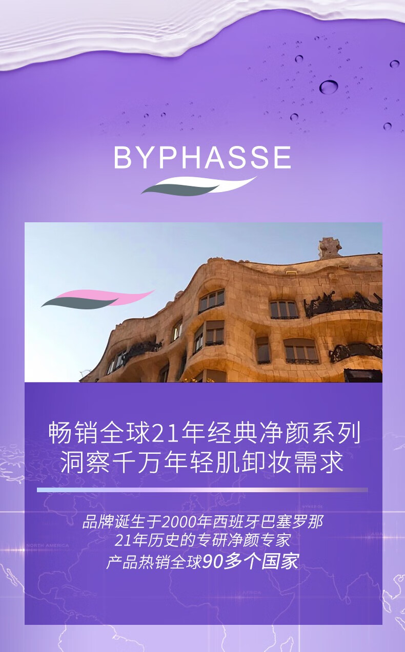 蓓昂斯BYPHASSE西班牙进口温和卸妆水学生脸部清洁无刺激眼唇卸妆学生党必买 卸妆礼盒500ml*2（23年12月）