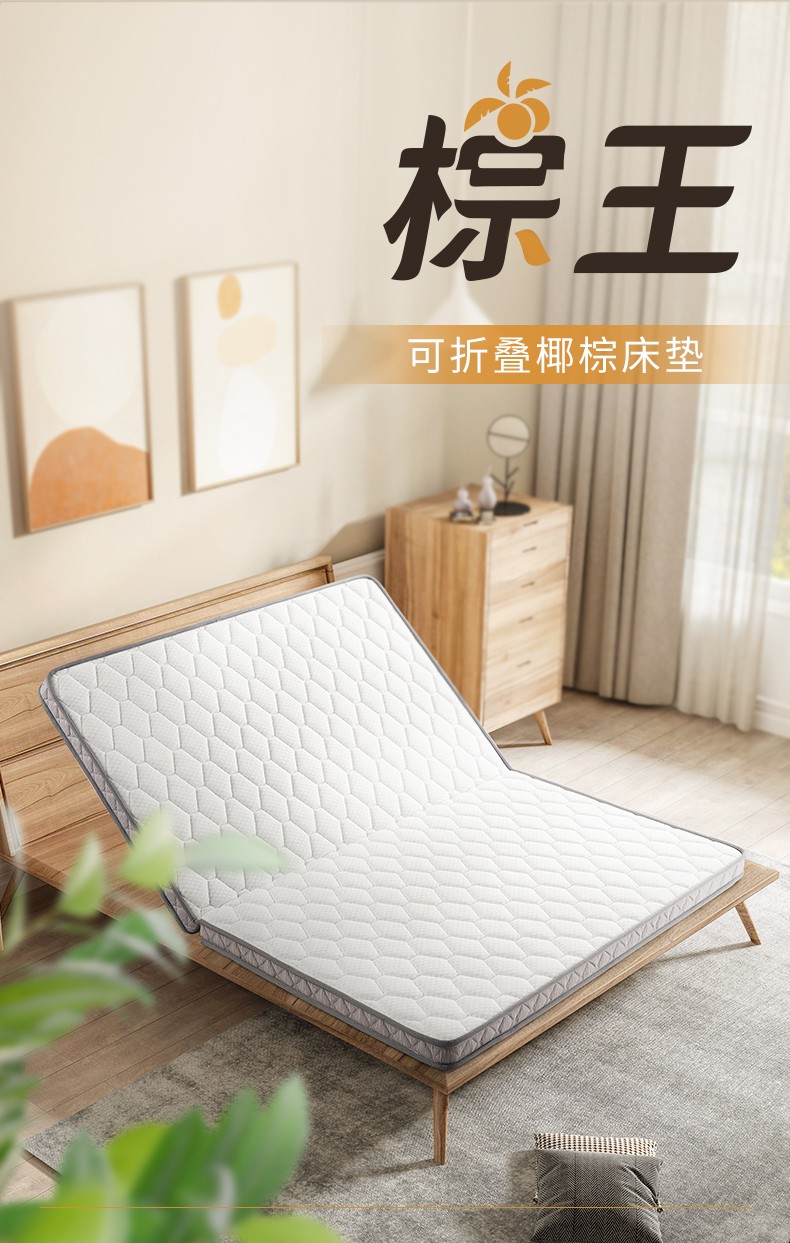 顾家家居 椰棕床垫榻榻米床垫棕垫棕榈可折叠硬垫席梦思床垫1.8米1.5米M0063 【7天发货】1500*2000 DK.M0063A（厚8cm）