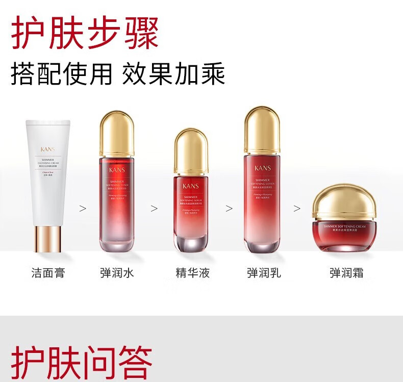 韩束（KanS）爽肤水女补水高保湿红蛮腰水光玻尿酸护肤品提亮肤色化妆品精华水 红蛮腰弹润（水100ML+乳100ML）