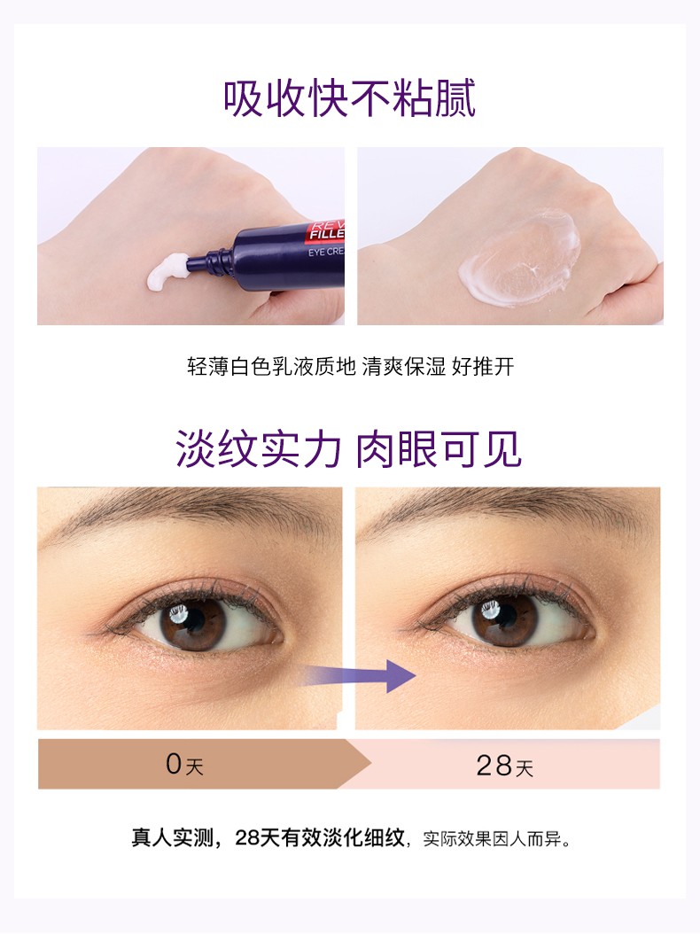 欧莱雅紫熨斗眼霜小样全脸淡纹女玻尿酸黑眼圈眼袋提拉紧致补水 紫熨斗眼霜7.5ml*4