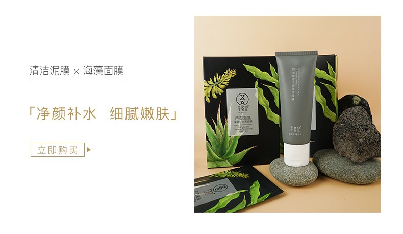 寻荟记 芦荟海藻面膜深层补水清爽保湿毛孔黑炭清洁补水黑面膜男女学生 海藻深补水黑面膜2盒10片