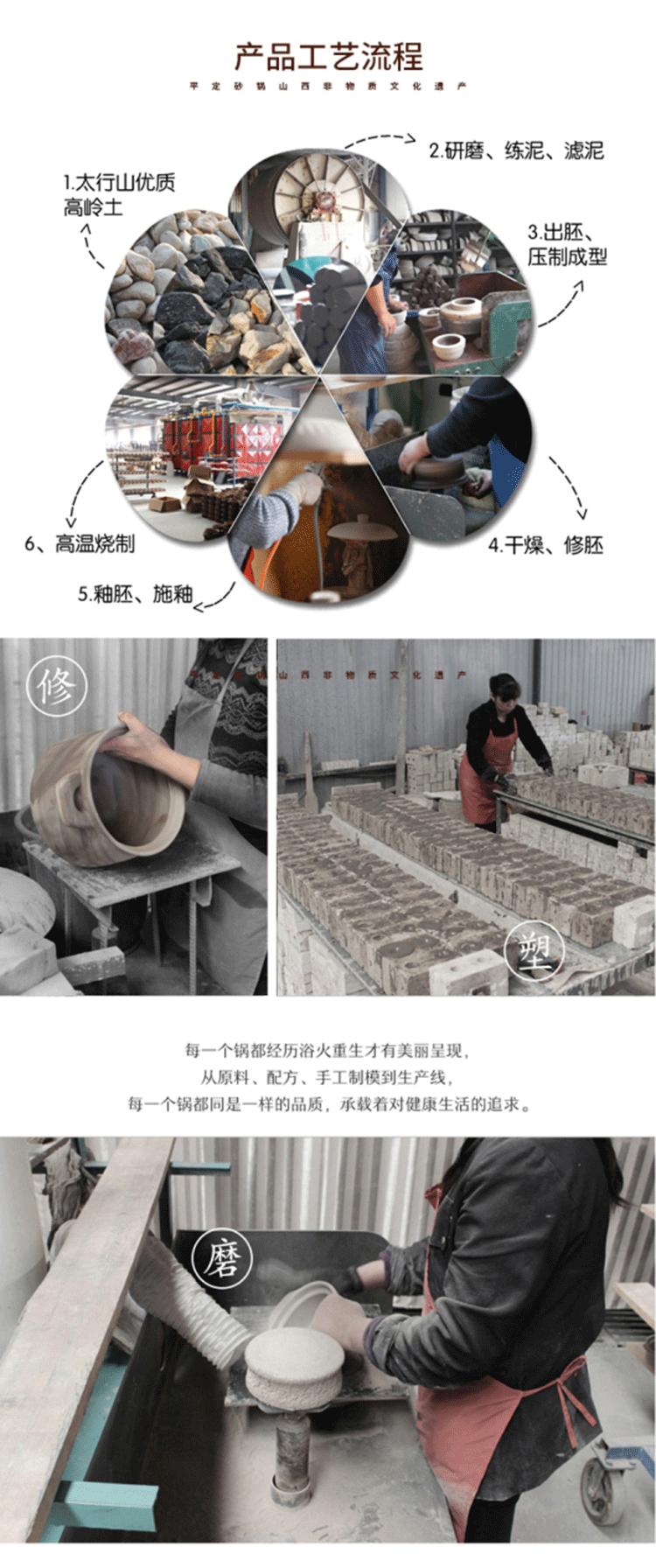 奕寿砂锅煲汤山西平定亮晶晶传统沙锅家用燃气灶汤煲炖汤锅55l建议57