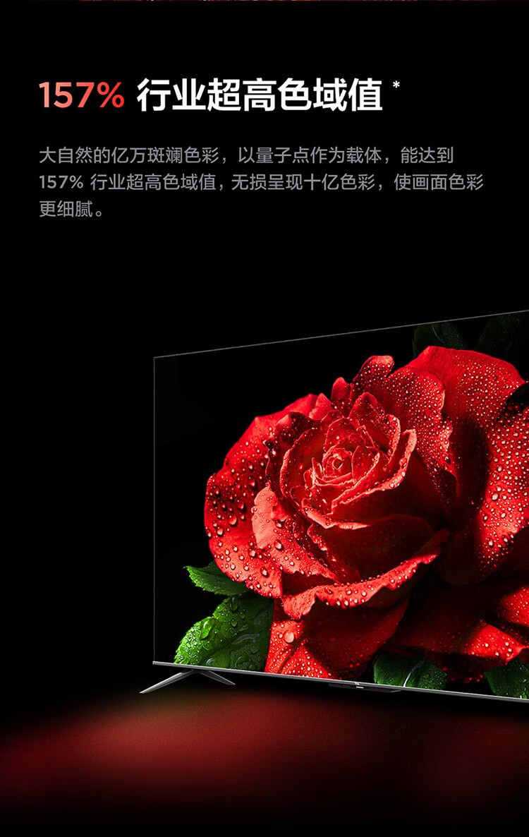 TCL 电视 65T8E Max 65英寸QLED原色量子点电视 4+64G 120Hz 4K超清