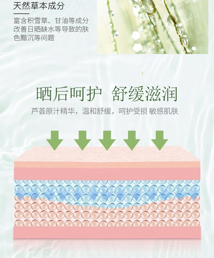 百雀羚（PECHOIN）芦荟胶水嫩精纯芦荟胶180g补水凝胶保湿脸部护肤品化妆白雀铃官网 保湿芦荟凝胶180g