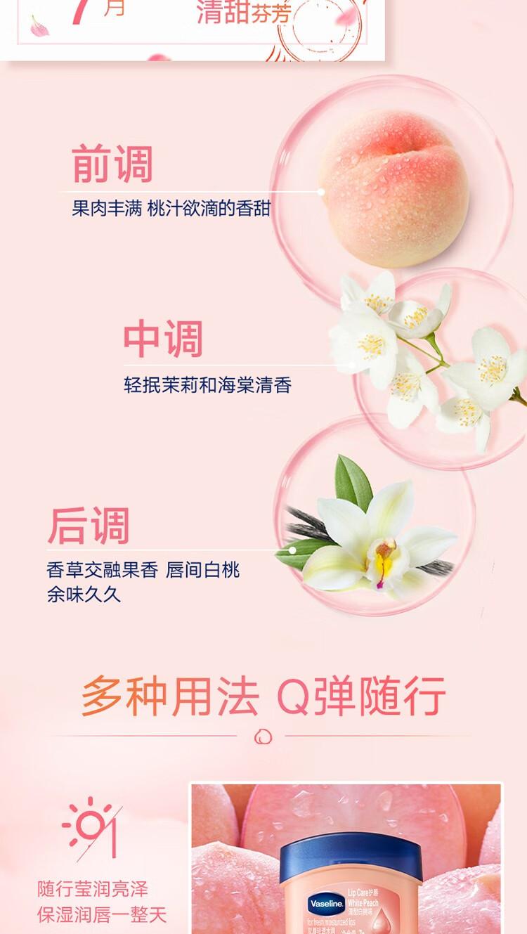 凡士林（Vaseline） 【屈臣氏】凡士林经典修护润唇膏 新旧包装随机发货 玫瑰花蕾味7克