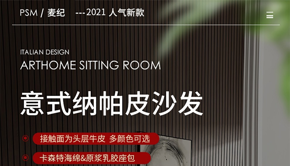 麦纪 沙发 真皮沙发进口牛皮客厅现代轻奢皮艺沙发小户型意式极简 双扶手单人位【1.2米】 意大利Nappa牛皮+均匀释压+俄罗斯松木框架