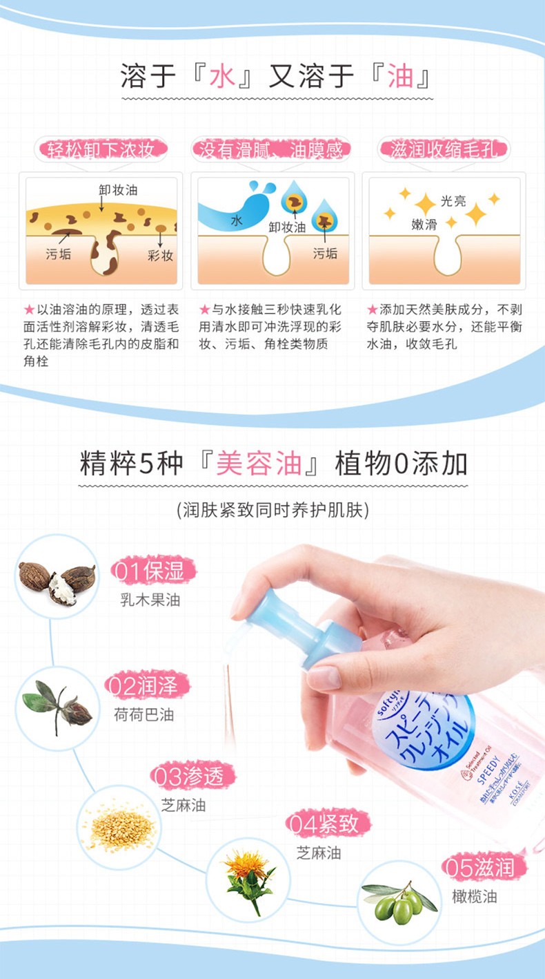 KOSE 【JD物流】日本温和不刺激保湿脸部眼唇卸妆油深层清洁无刺激 230ml
