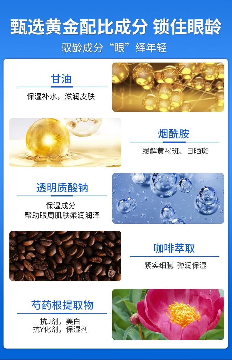 雪多妍眼膜贴黑眼圈眼袋细纹补水保湿眼纹鱼尾纹眼贴男女士眼袋贴 三盒装【周期使用效果佳】送女友