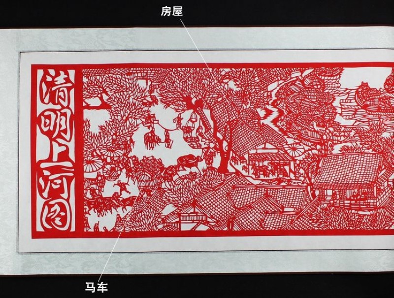 厚瑞华业 清明上河图剪纸画轴礼盒装单位活动商务礼品民间传统特色