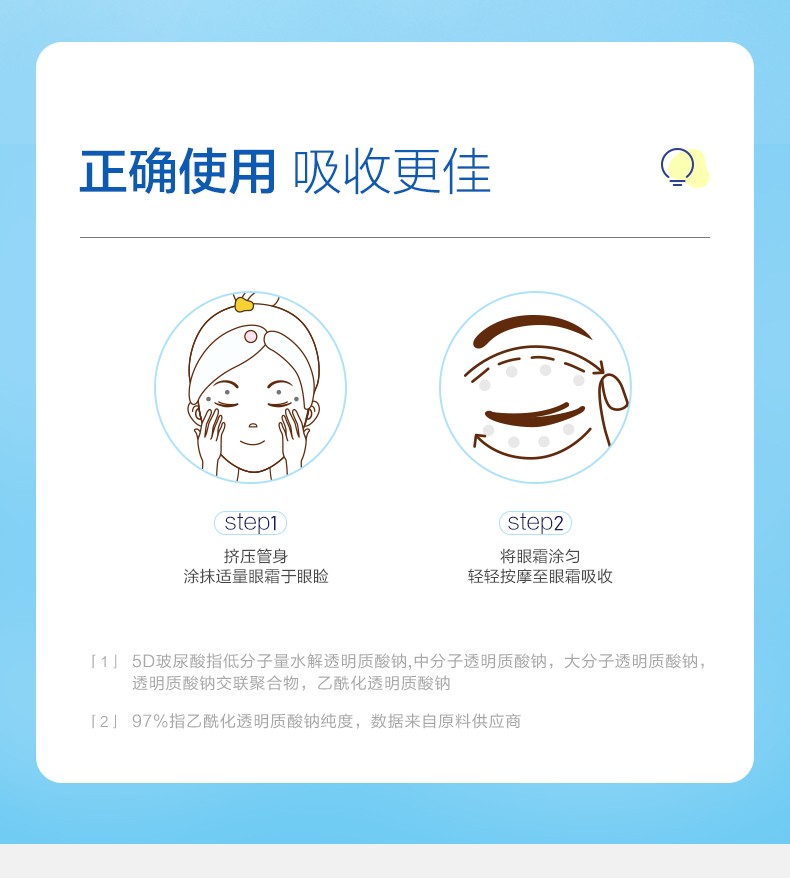 小迷糊 玻尿酸水嫩焕采眼霜（补水保湿淡细纹提亮眼周）男女学生 20g