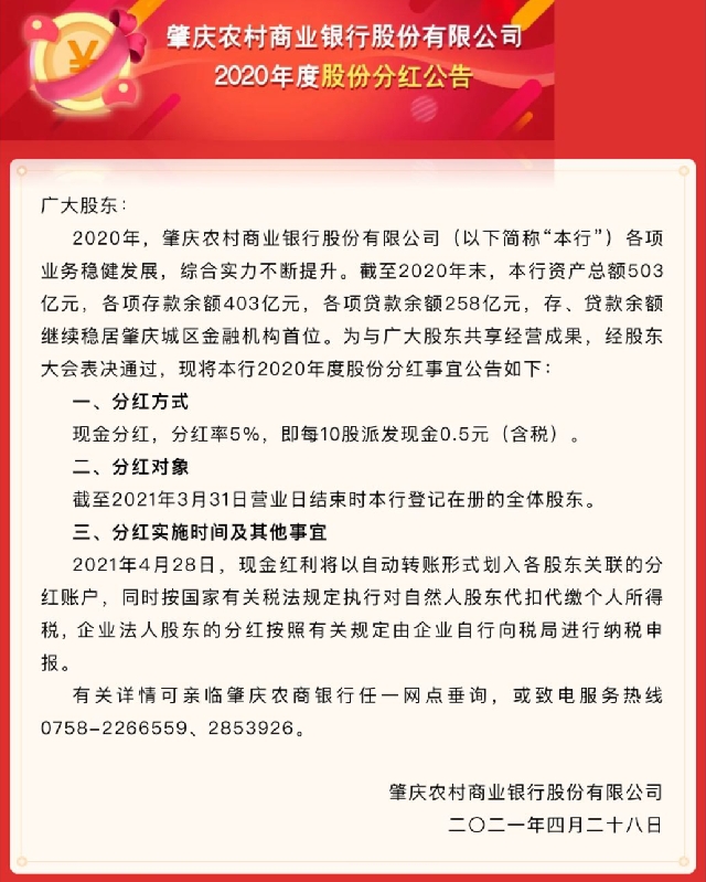 （股权）13804股，肇庆农村商业银行自然人原始股权，带股权证，含未分配红利。
