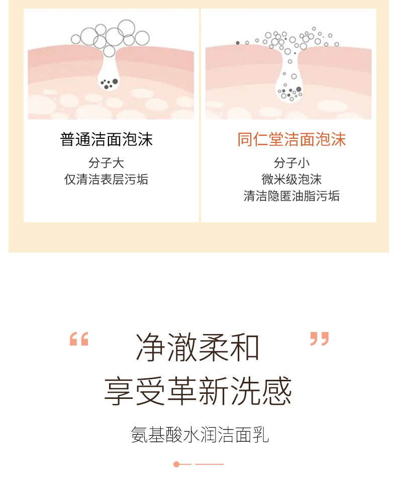 同仁堂多种植物氨基酸洗面奶女男学生党控油清洁收缩毛孔温和水润不紧绷 同仁堂氨基酸洁面乳1支