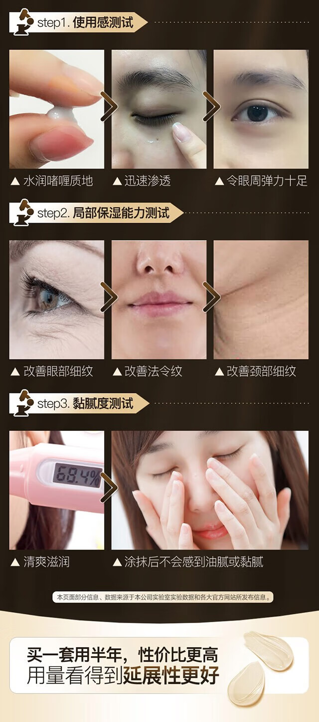 fUT韩国进口原料眼霜淡化细纹黑眼圈眼袋紧致抗皱男女日夜眼霜2瓶 【日夜2瓶装】40ml