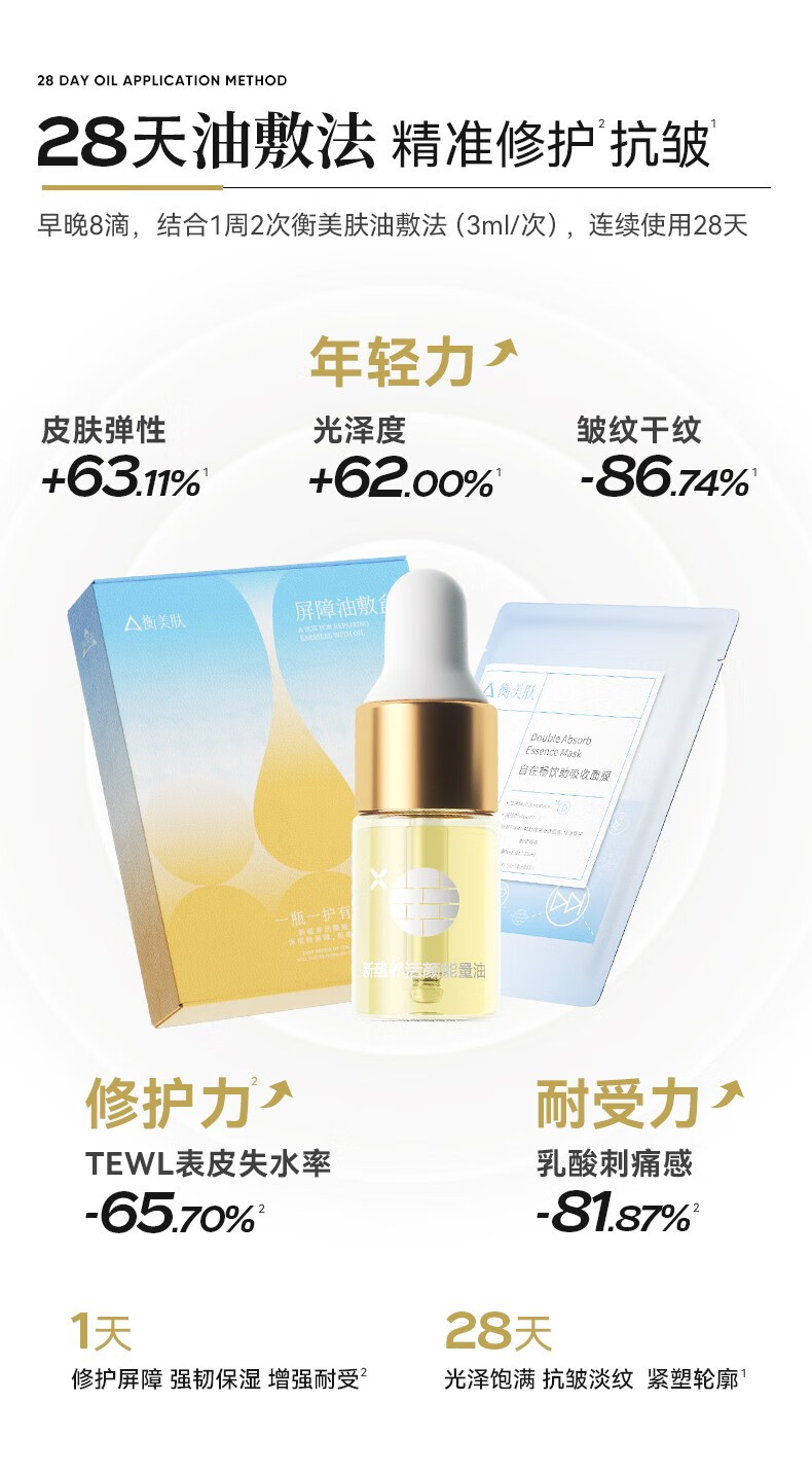 衡美肤能量油回购礼 油敷盒精华油以油养肤修护脸部屏障抗皱面部精油 油敷盒单盒