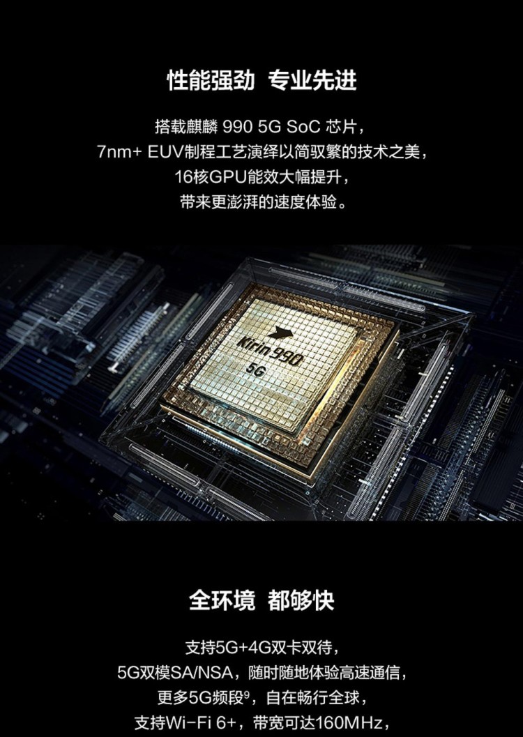 华为p40芯片型号,华为p40pro芯片 华为huaweip40麒麟9905gsoc芯片5000万支持鸿蒙harmonyos亮黑色8gb128
