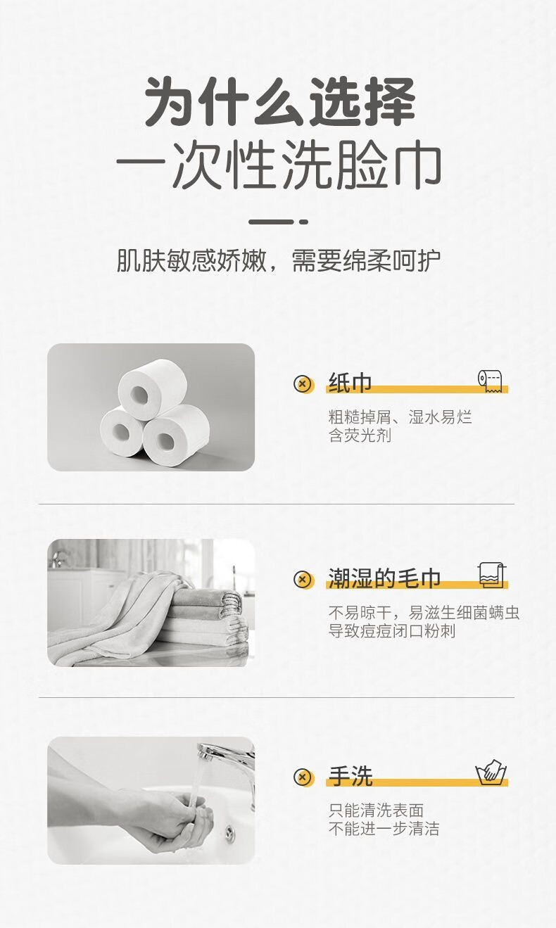 倩挥洗脸巾一次性珍珠纹抽取式棉柔巾加厚加大干湿擦清洁干巾 3包120抽
