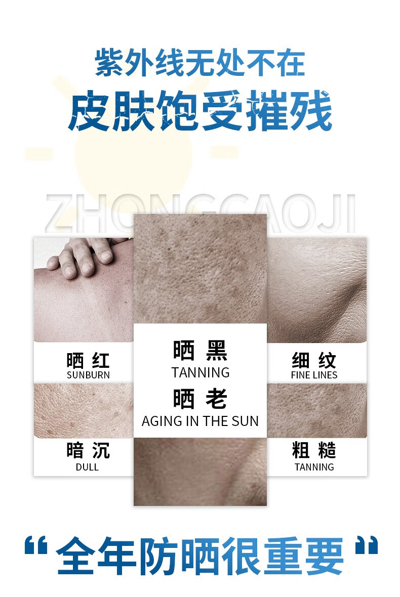 中草集 防晒乳SPF50+PA++++  夏季清爽学生男女 脸部轻薄防晒
