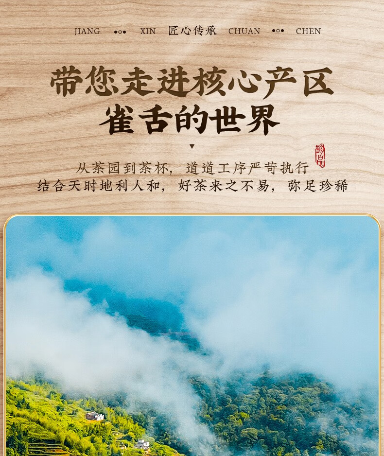 福茗源 雀舌茶叶 绿茶 2023新茶春茶明前一级贵州原产翠芽雀舌茶