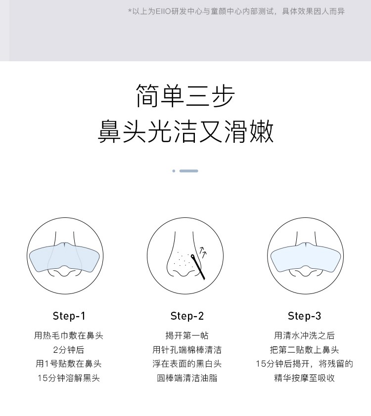 奕沃eiio净透去黑头鼻贴闭口粉刺清洁黑头收缩毛孔黑头贴男女学生 1盒10片