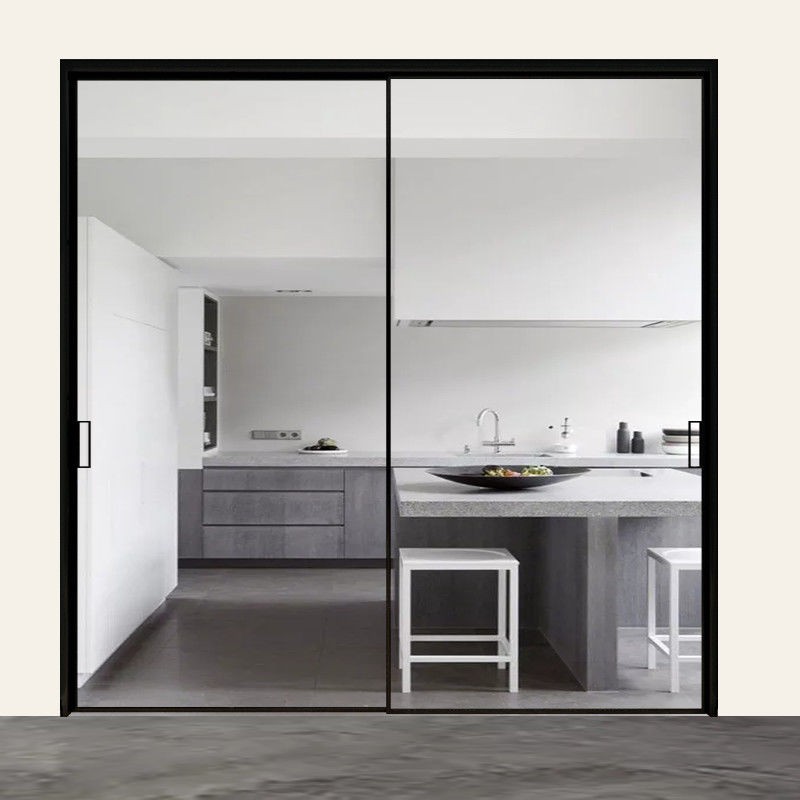阳特派极窄推拉门现代简欧钛镁铝合金玻璃门厨房隔断门阳台窄边移门