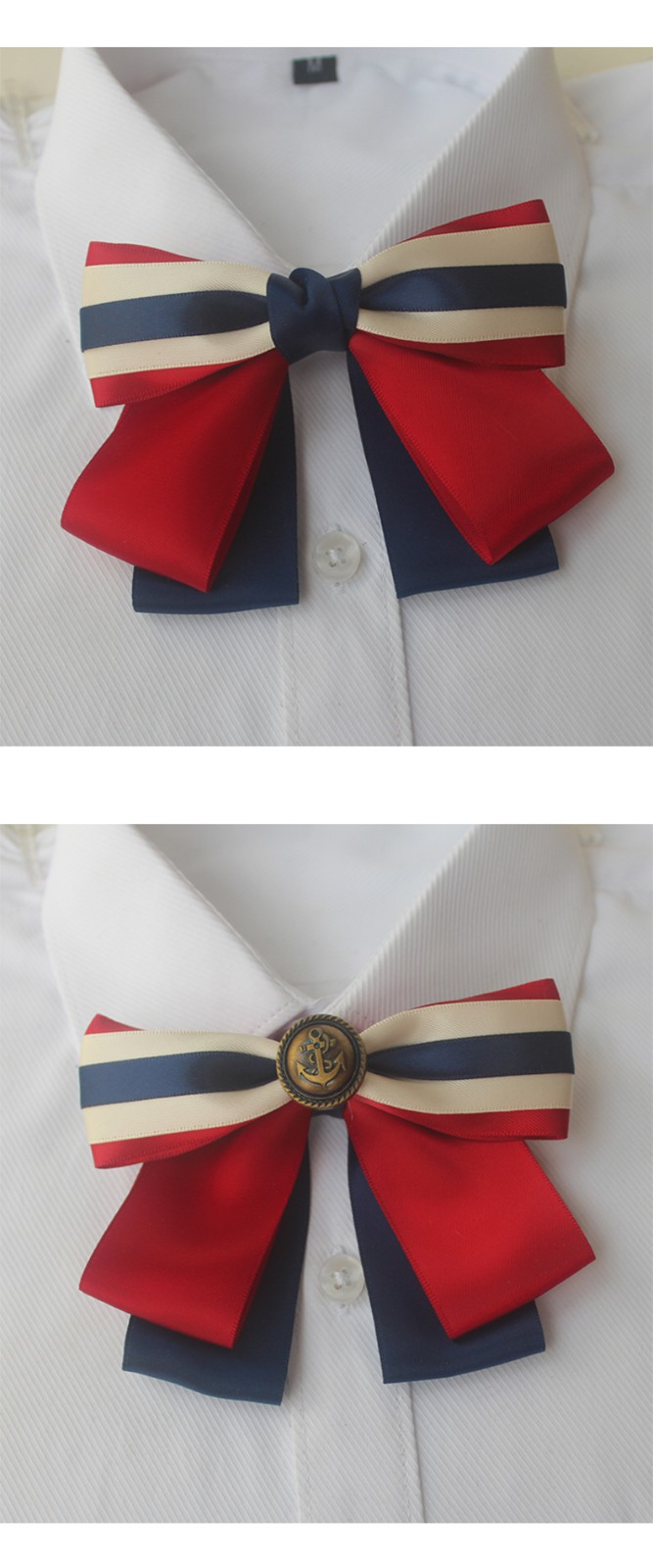 朵影日韩职业女士领花领结女生制服领花银行酒店胸针仿珍珠蝴蝶结头花