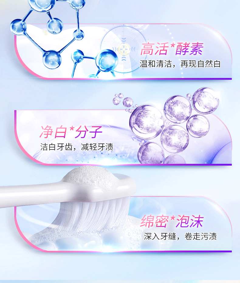 话语益口宁星沙樱花鲜萃青柠酵素牙膏清新口气120g 2支【味道随机】