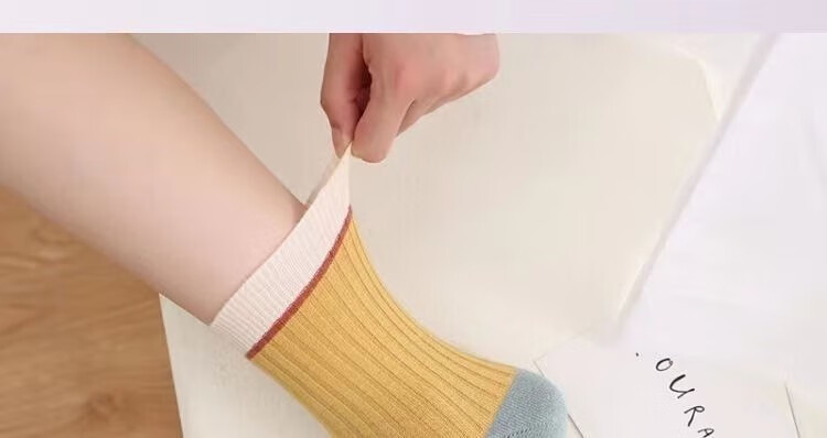 梨梦生活美妆工具袜1子女1中1筒i1n1s1潮1韩1版1糖1果1色女1士1袜1子春秋 糖果色中筒袜10双【颜色混发】