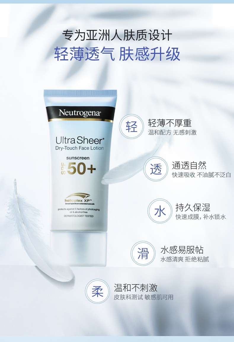 露得清轻透隔离防晒霜防蓝光隔离紫外线补水提亮肤色防晒乳小蓝管防晒霜 【防蓝光】轻透防晒乳液50ml