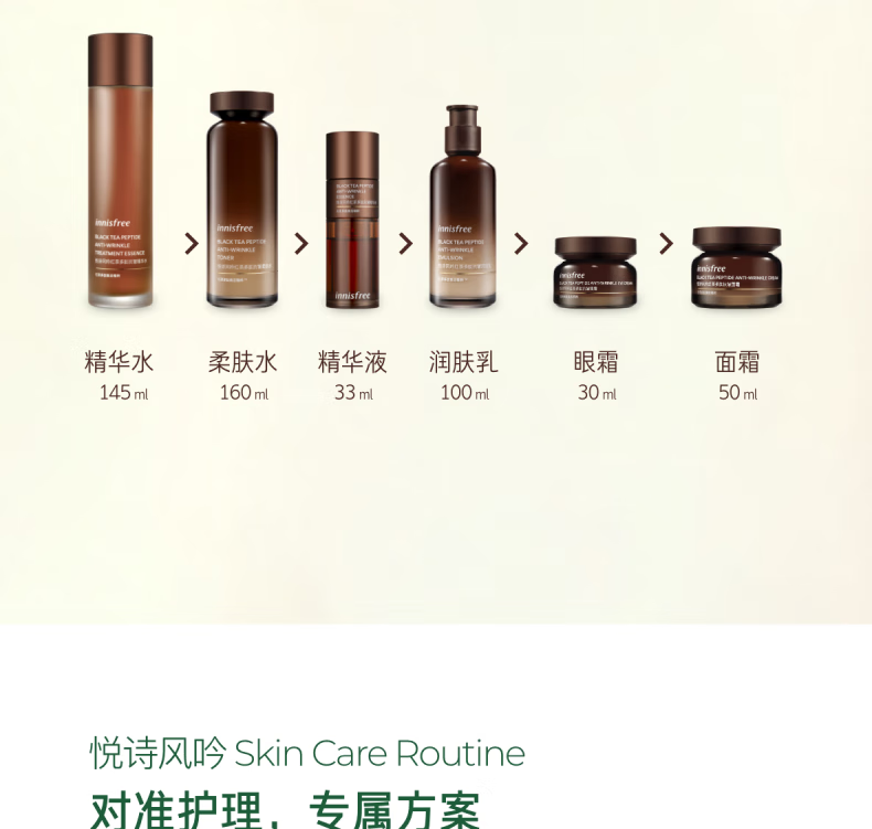 悦诗风吟（Innisfree）红茶抗皱眼霜紧致修护舒缓保湿改善眼周眼部皱纹细纹护肤 红茶多肽眼霜30ml