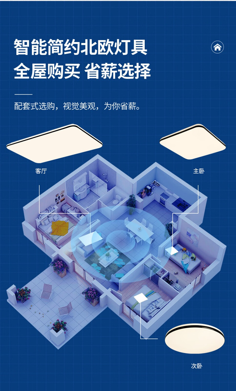雷士照明（NVC）LED吸顶灯卧室灯书房餐厅灯灯北欧现代简约装饰灯具 力荐！【银色36瓦】三档调光卧室灯