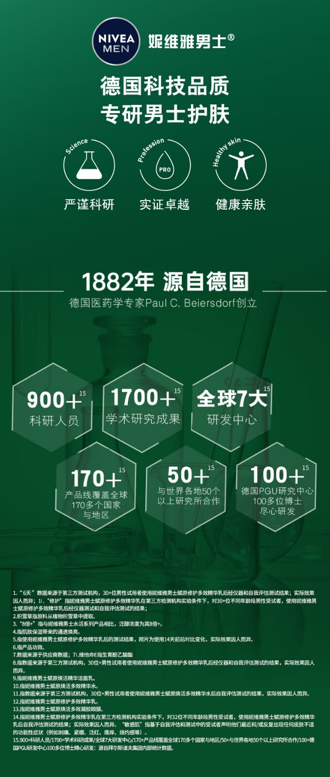 妮维雅（NIVEA）男士积雪草修护精华乳平滑焕亮紧实保湿敏感肌适用护肤品补水保湿 男士赋原修护精华乳50g*2