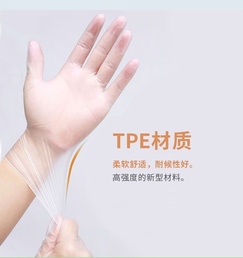 伊麦卡【新款】一次性手套塑料食pin级加厚家用PE餐饮专用防油透明手套 3盒【300只】