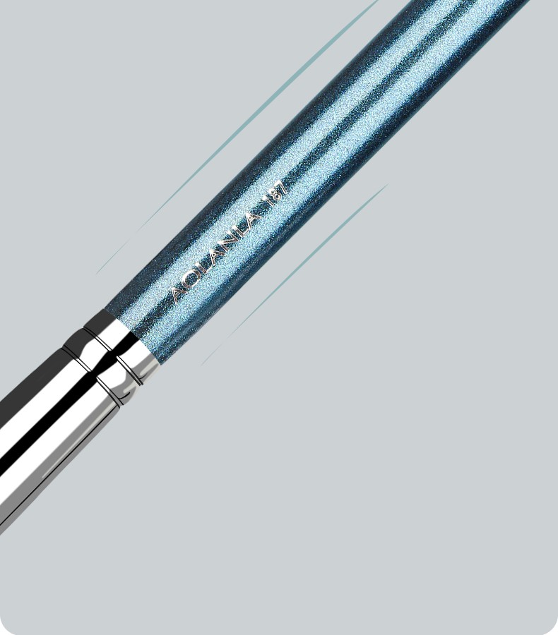 AOLANLA 美国187号动物毛羊毛平头点彩腮红刷188号多功能散粉刷蜜粉刷化妆刷子单只装 187号羊毛点彩腮红刷