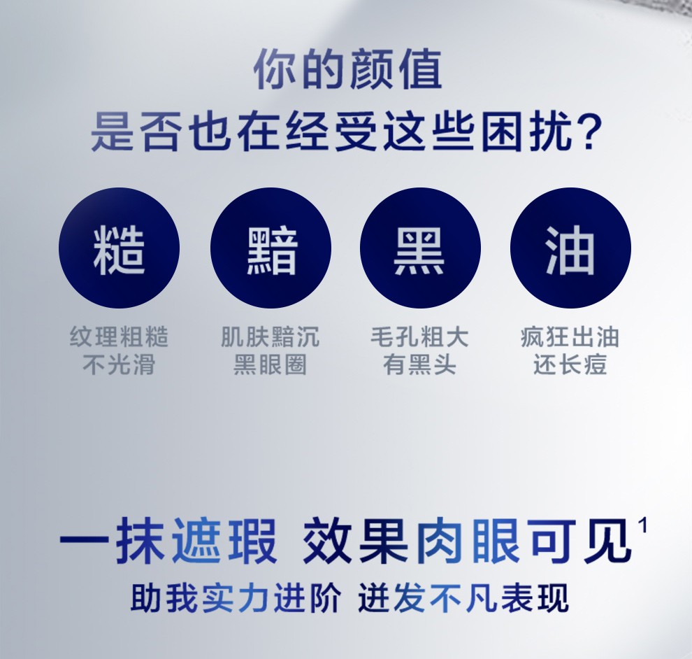 妮维雅（NIVEA） 男士素颜霜50g水润养肤乳液面霜BB霜护肤化妆品补水 清透遮瑕素颜霜50g