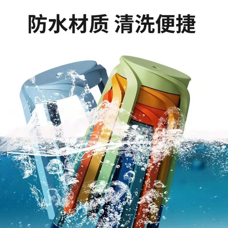 哈骆顿（HALODN）凳子家用塑料凳加厚圆凳子北欧备用餐凳网红小板凳创意旋风车凳可叠放叠螺防水浴室凳 双色大号-2把装【颜色随机】