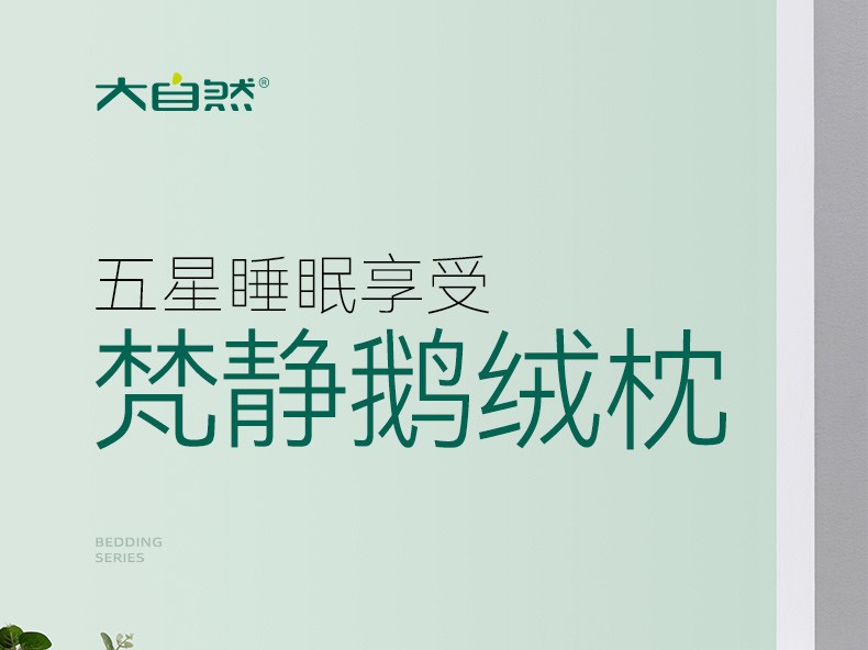 大自然 白鹅绒枕 双层高回弹舒适单人家用 双层鹅绒枕(1只装)