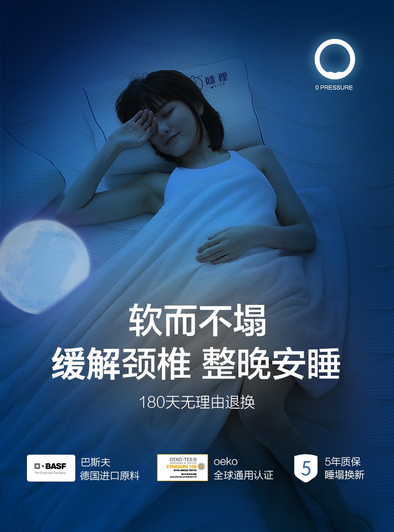 眯狸记忆棉枕头四季通用专用慢回弹学生单人男女枕头枕芯 青少年款1个+天竺棉枕套1个(五年质保 塌陷包赔)