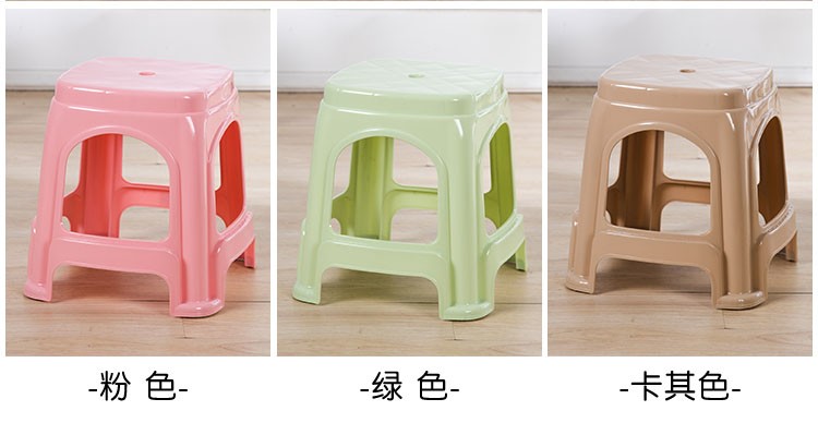 黎尧塑料凳子家用加厚小凳高凳板凳朔料登子经济型客厅椅子小号胶凳子换鞋凳小矮凳可叠放客厅小凳子 小号有盖北欧卡其色