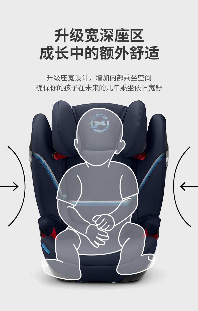 赛百斯Cybex儿童安全座椅汽车用3-12岁大童宝宝车载座椅Solution S-fix 秋叶金