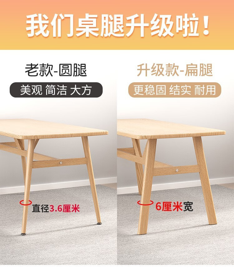 春韶  餐桌仿实木餐桌椅组合家用北欧小户型饭桌现代简约桌子快餐饭店奶茶店咖啡厅洽谈桌椅4人6一桌四椅 胡桃色单桌+6把椅子 140*80*75
