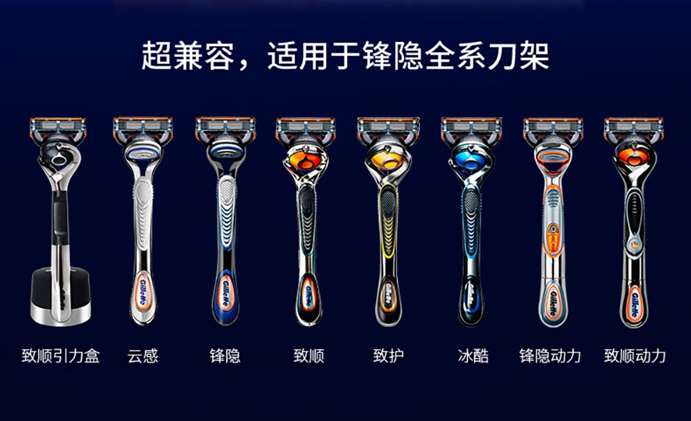 万人好评!吉列(Gillette)锋隐5剃须刀男士手动刮胡刀头锋速5刀片 【大包实惠装】锋隐经典12刀头