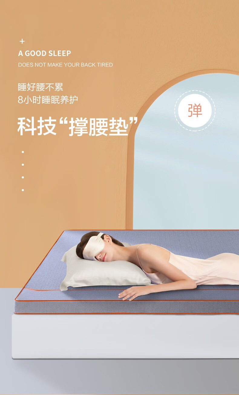 富安娜 学生床垫子 记忆棉床垫租房学生宿舍家用1.5m可折叠双人榻榻米 【厚度5cm】 灰色 90*190cm